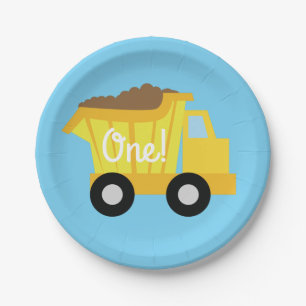 Trucks Cars Cute 1st Birthday Party Theme Paper Plates