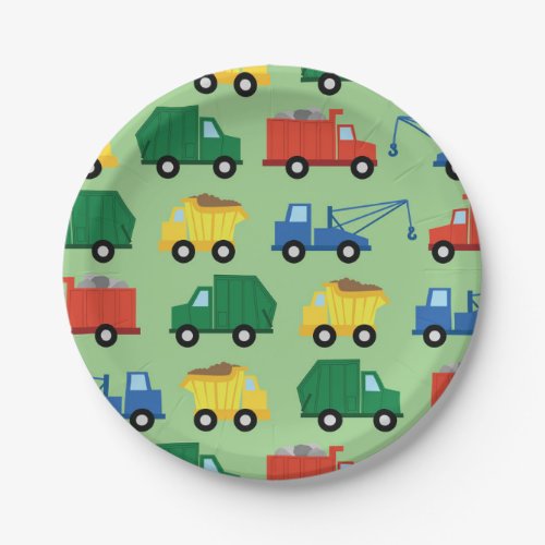 Trucks Cars Cute 1st Birthday Party Theme Paper Plates