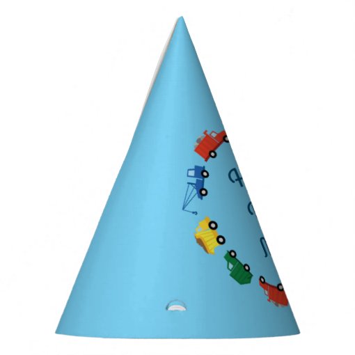 Trucks Cars Cute 1st Birthday Party Theme Party Hat | Zazzle