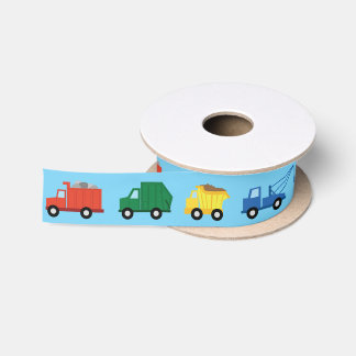 Trucks Cars Cute 1st Birthday Party Theme Satin Ribbon