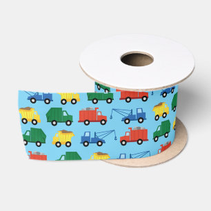 Trucks Cars Cute 1st Birthday Party Theme Satin Ribbon