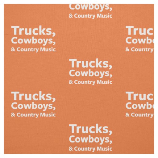 Trucks, Cowboys and Country Music Fabric