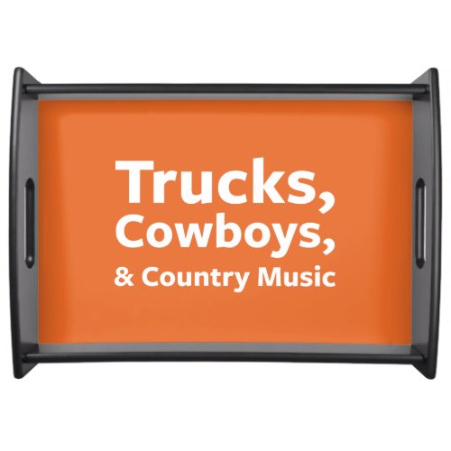 Trucks Cowboys and Country Music Serving Tray