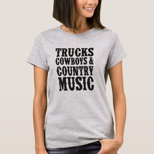 Trucks Cowboys  Country Music Festival Southern T_Shirt