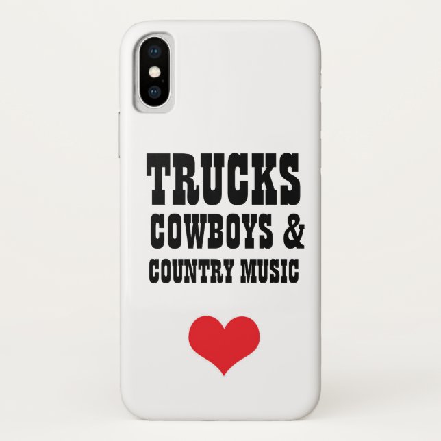 Trucks Cowboys & Country Music iPhone X Case (Back)