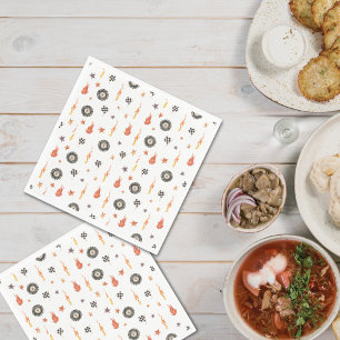 Trucks Racing Checkers Modern Watercolor White Napkins