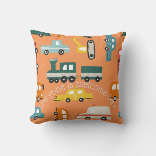 Trucks Trains and Automobiles Throw Pillow