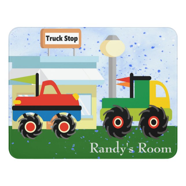 Trucks & Truck Stop Make up This Door Sign (Contemporary Front)