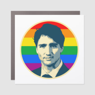 TRUDEAU LGBT BADGE CAR MAGNET