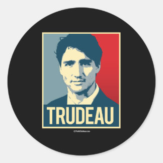 Trudeau Propaganda Poster -.png Classic Round Sticker