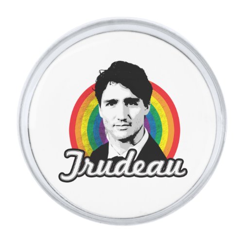 Trudeau Rainbow Pride Silver Finish Lapel Pin