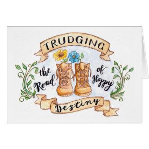 Trudging the Road of Happy Destiny handpainted Cards