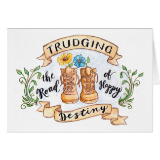 Trudging the Road of Happy Destiny handpainted Cards