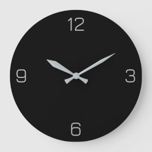 True Black 000000 Color - Add a Name Option Large Clock