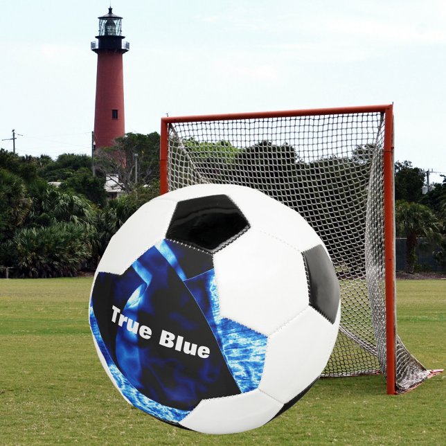 True Blue Abstract Customizable Soccer Ball (Creator Uploaded)