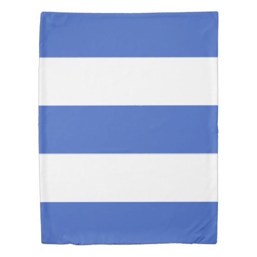 True Blue and White Broad Stripe Duvet Cover