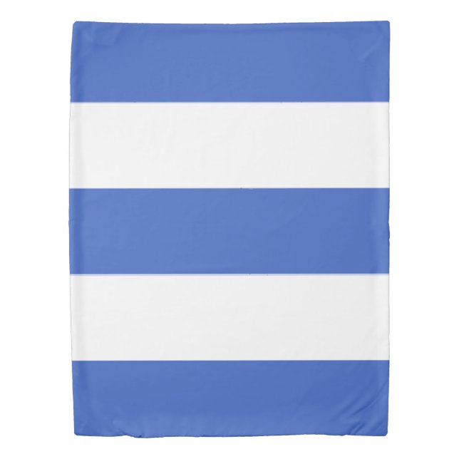 True Blue and White Broad Stripe Duvet Cover (Front)