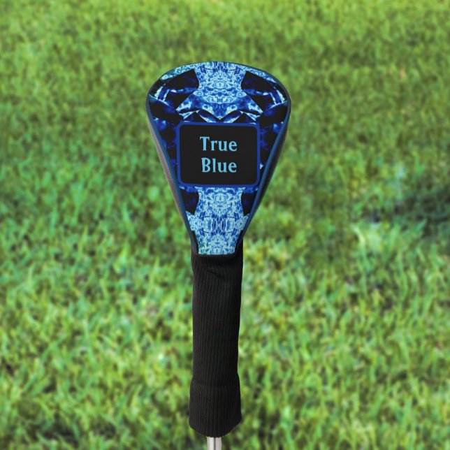True Blue Edgy Abstract Personalized with Name Golf Head Cover (Creator Uploaded)
