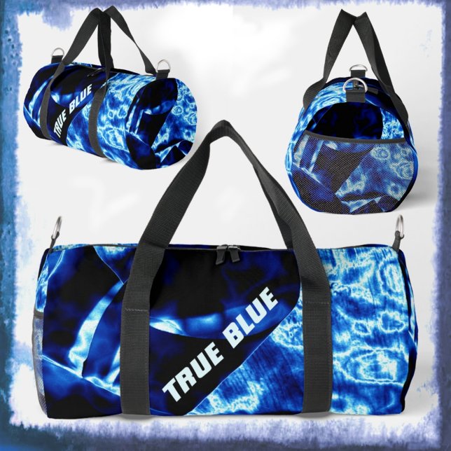 True Blue Edgy Bold Modern Customizable Duffle Bag (Creator Uploaded)