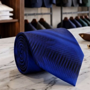 True Blue Futuristic Abstract Diagonal Pattern Art Neck Tie