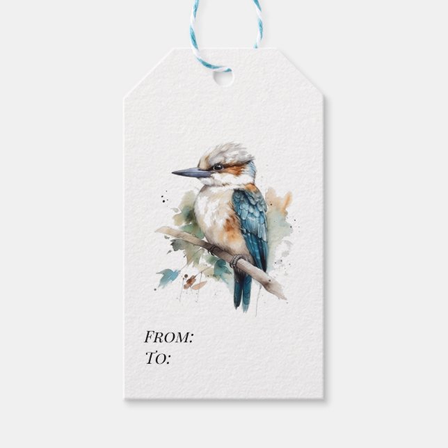 True Blue Kookaburra, custom Gift Tags (Front)