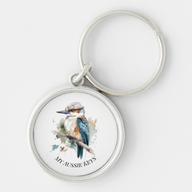 True Blue Kookaburra, custom Keychain (Front)