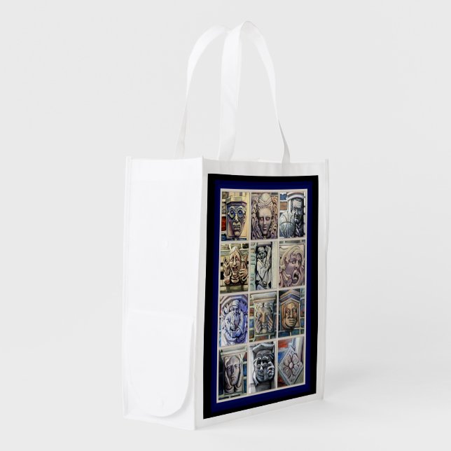 True Blue Reusable Grocery Bag- The Gargoyles! Bag (Front Side)