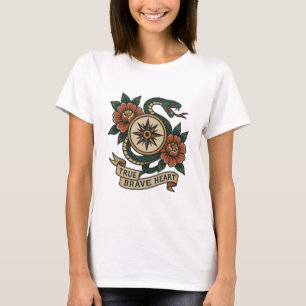 True Brave Heart Compass Rose Panel T-Shirt