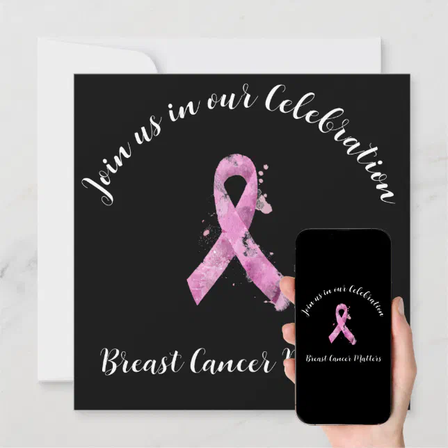 True Breast Cancer Pink Ribbon Party Invitation | Zazzle