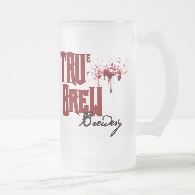 TRUe BREW Brewery Frosted Glass Beer Mug (Right)
