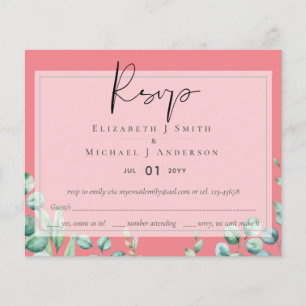 True Color GREENERY Eucalyptus RSVP Cards