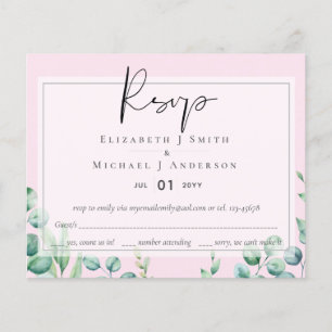 True Color GREENERY Eucalyptus RSVP Cards