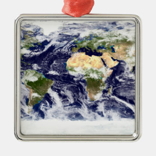 True-color image of the entire Earth Metal Ornament