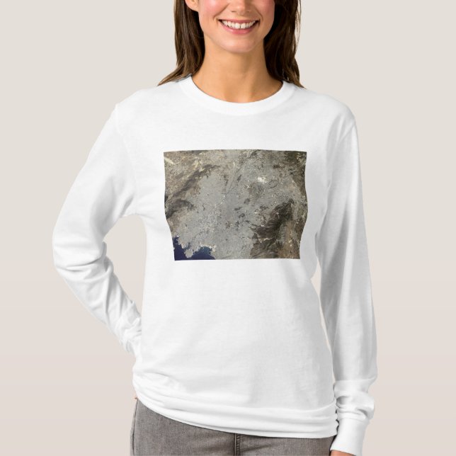 True-color satellite view of central Athens T-Shirt (Front)