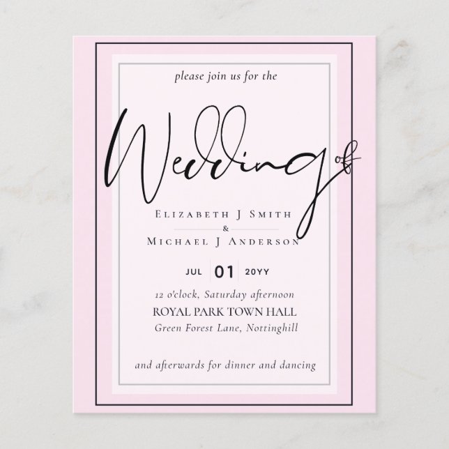 True Color Script Typography Budget Wedding (Front)