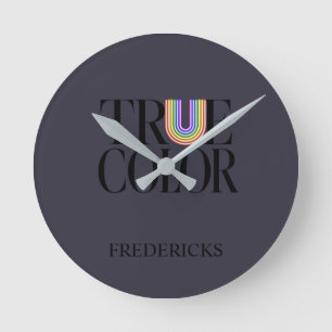 True Colors Editorial Custom Typography Design Round Clock