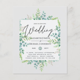 True Colors GREENERY Modern Budget Wedding Invites