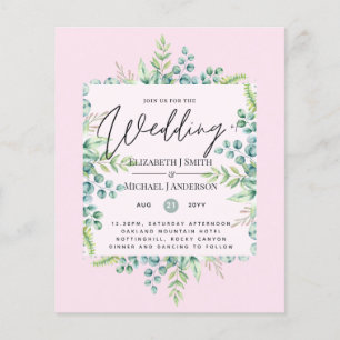 True Colors GREENERY Modern Budget Wedding Invites