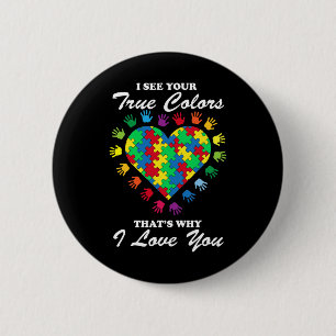 True Colors Heart Puzzle Cool Autism Awareness Gif Button
