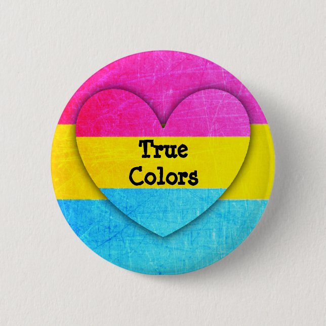 True Colors Pansexual Flag  Button (Front)
