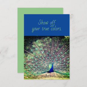 True Colors Peacock Flat Greeting Card