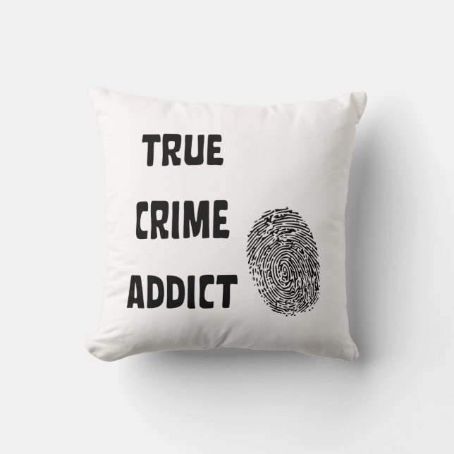 True crime addict throw pillow (Front)