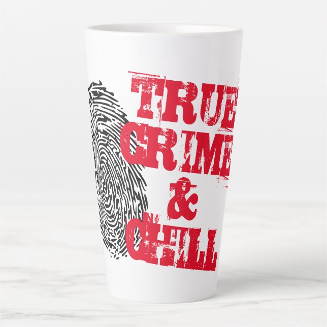 True Crime And Chill netflix funny latte mug (Front)