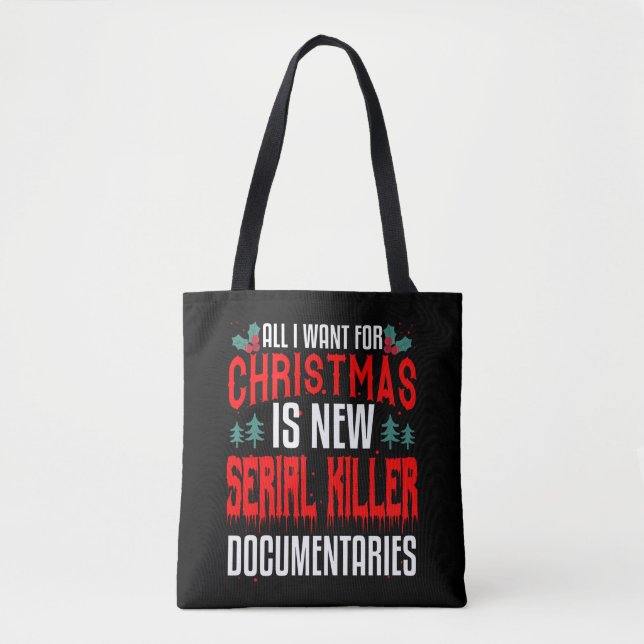 True Crime Funny Christmas Gift Fan Tote Bag (Front)