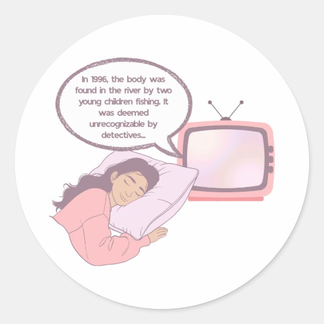 True Crime Lover Minimalist Design | Dark Humor Classic Round Sticker (Front)