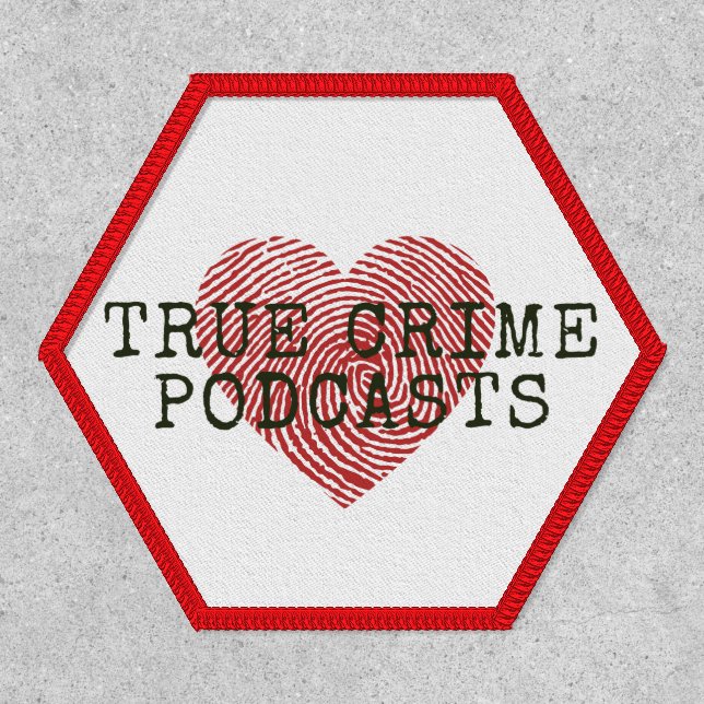 True Crime Podcast Lover Iron On Patch (Front)