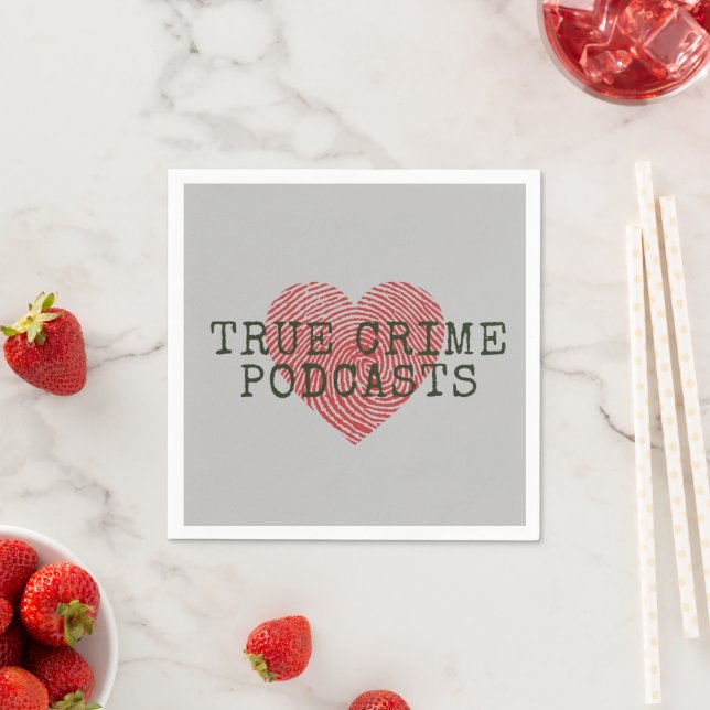 True Crime Podcast Lover Paper Party Napkins (Insitu)