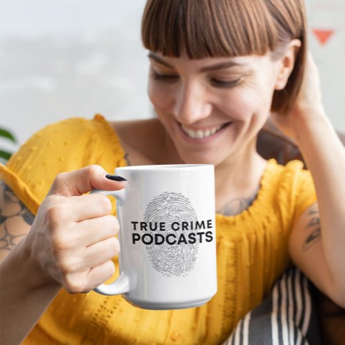 True Crime Podcast with Fingerprint Coffee Mug