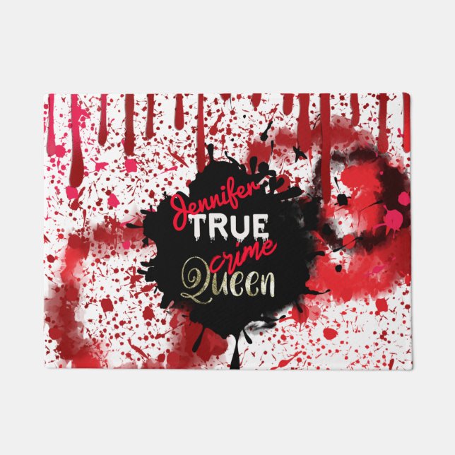 True Crime Queen Personalized  Doormat (Front)