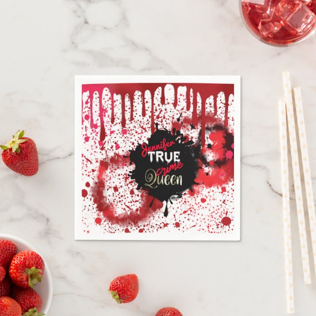 True Crime Queen Personalized  Paper Cups Napkins (Insitu)